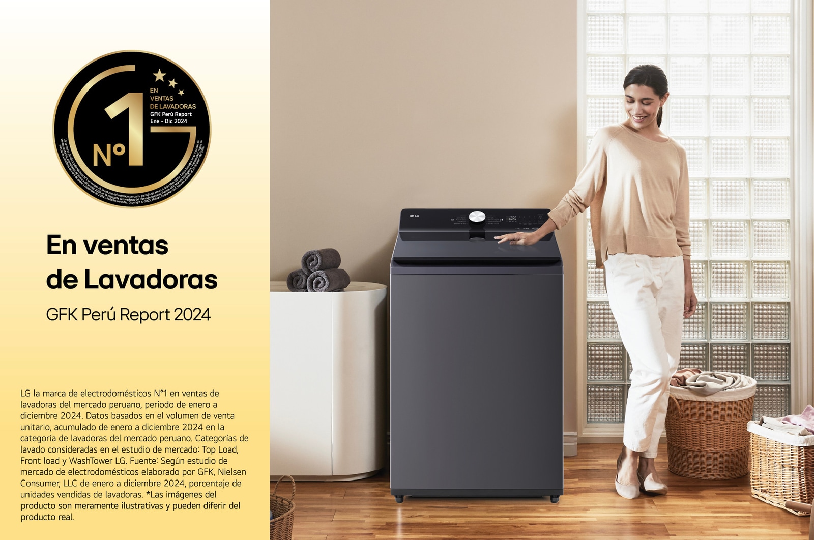 LG Lavadora LG 13kg, carga superior con TurboDrum™, Onyx Negro, WT13OBVTB